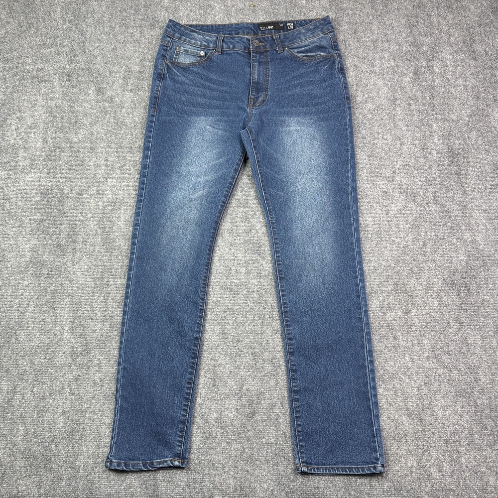 WXYZ Nomad Slim Fit Jeans Mens 34x32 Blue Wash Stretch Denim Straight Leg